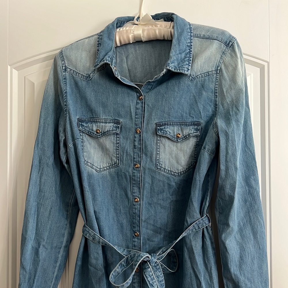 Blue Jean dress with tie belt